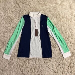 New Child’s Large Blue Kathryn Lily Long Sleeve Horseback Riding Show Shirt